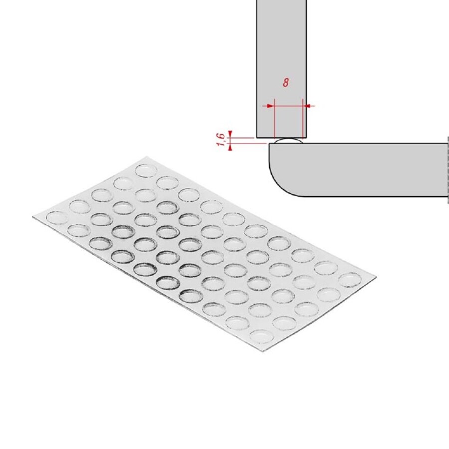 Blum deurbuffers transparant - 8x1.6mm (50x) DEM.1992