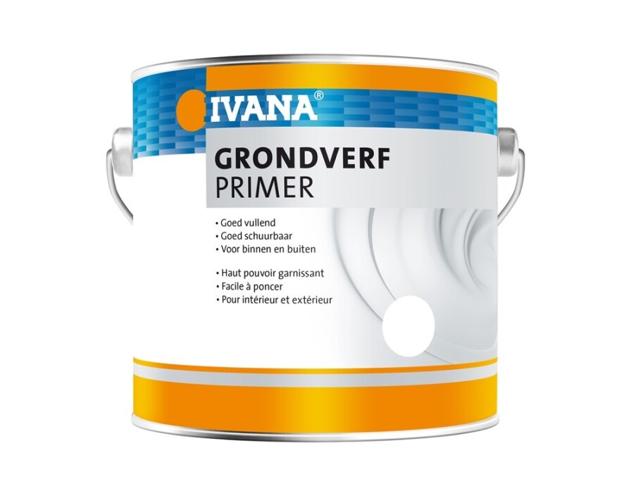 Ivana grondverf/primer - synthetisch - 2,5 l - zwart - hout