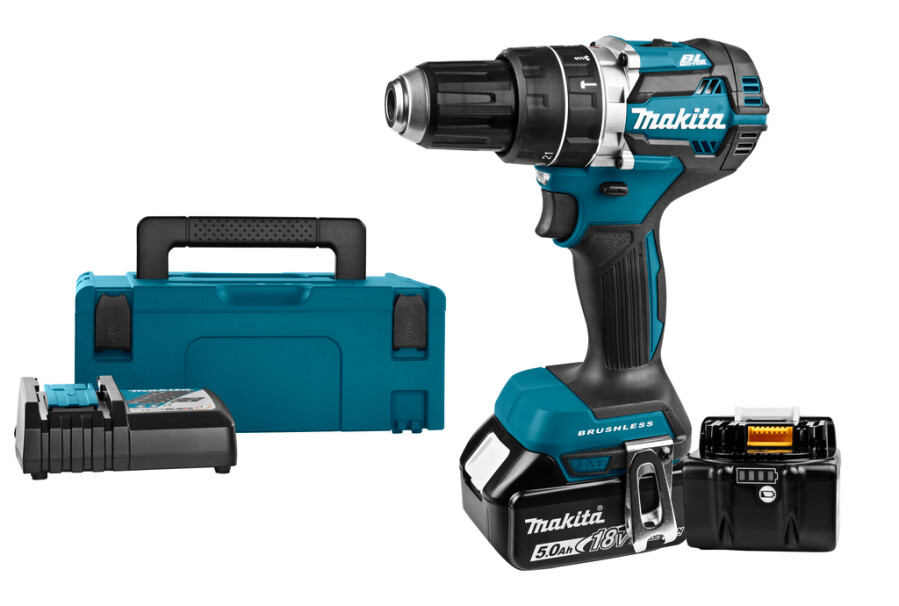 Makita DHP484RTJ accu klopboor-/schroefmachine 18V - 2x5.0 Ah accu en snellader in Mbox