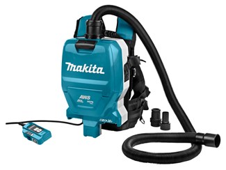 Makita accu rugstofzuiger - DVC265ZXU - 2x18V - excl. accu en lader - met machineaansluiting en 3 adapters - met AWS zender - in doos