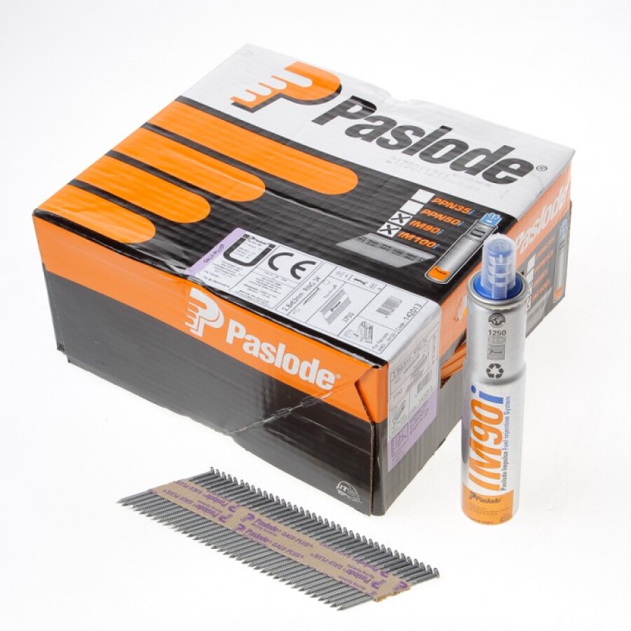 Paslode GALV-PLUS RoundDrive stripnagels - 2.8x63 mm - verzinkt - inclusief IM90i gaspatronen