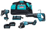 Makita accu combiset - boren/schroeven/zagen/slijpen - DK0159G301 - 40V Max - 2x4.0 Ah accu en snellader - in tas