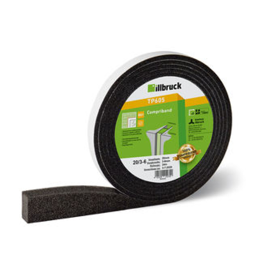 illbruck TP605 compriband met Komo Keur - voegenband 20/2-3 mm - zwart - rol Ã  10 m