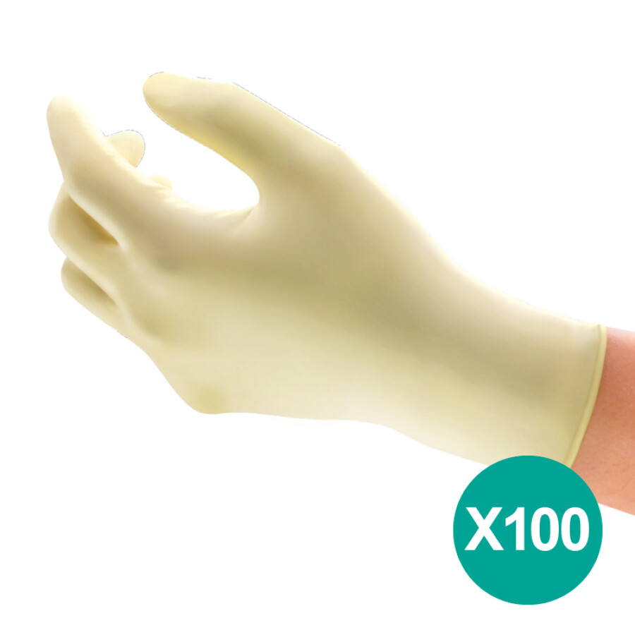 Ansell MICROFLEX 63-864 latex wegwerphandschoenen (100x) naturel - poedervrij maat 8/M