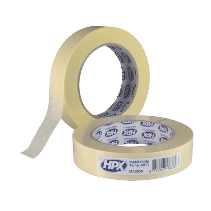 HPX maskingtape 60Â°C - crÃ¨mewit - 19mm x 50m