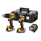 DeWALT DCK2050E2T-QW 18V XR Brushless combiset 2-delig in TSTAK koffer incl. 2x 1.7Ah accu en lader