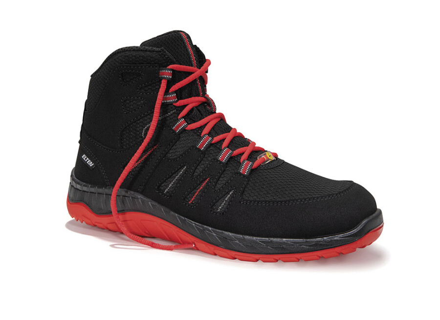 Elten werkschoenen - MADDOX - ESD S3 - zwart-rood - maat 42 - hoog